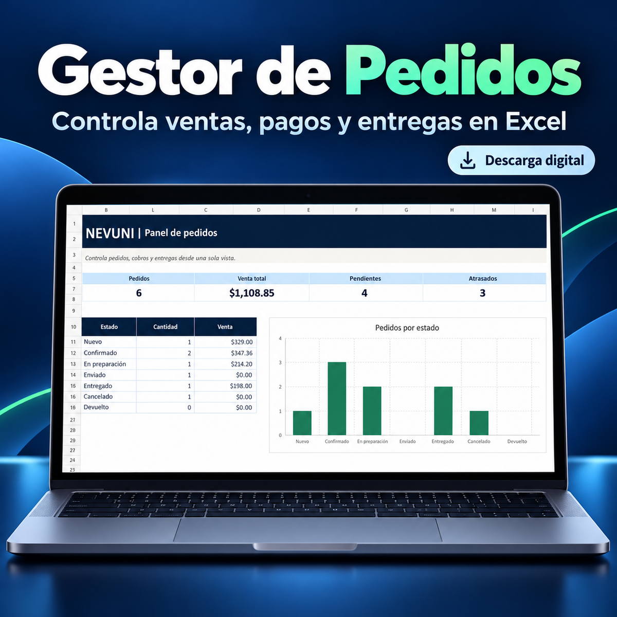 Gestor de Pedidos NEVUNI Business para Excel