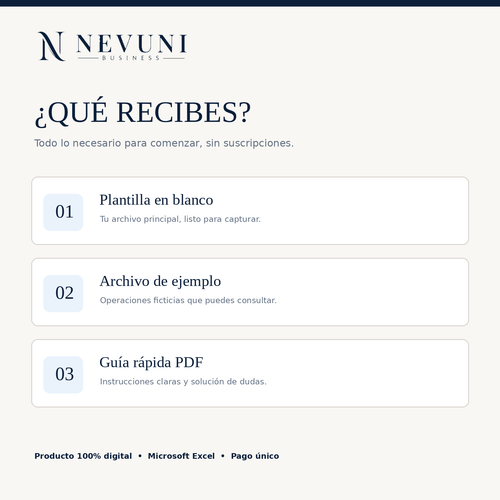 Incluye plantilla lista, archivo DEMO y guía PDF